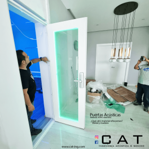 Puertas acústicas de vidrio